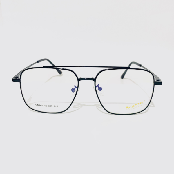 Full-Black Square Metal Eyeglass