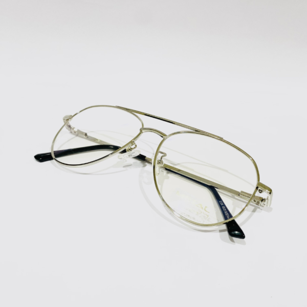 Aviator-Shape Silver Metal Eyeglass - Image 2