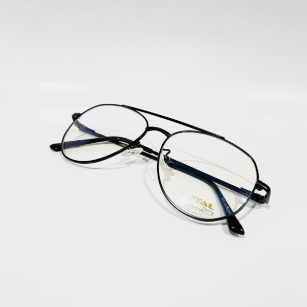 Aviator-Shape Black Metal Eyeglass