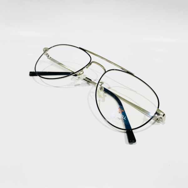 Aviator-Shape Black-Silver Metal Eyeglass