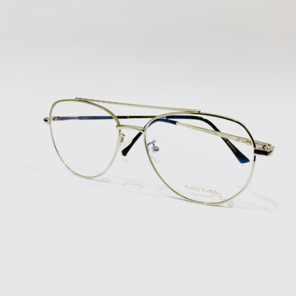 Aviator-Shape Silver Metal Eyeglass