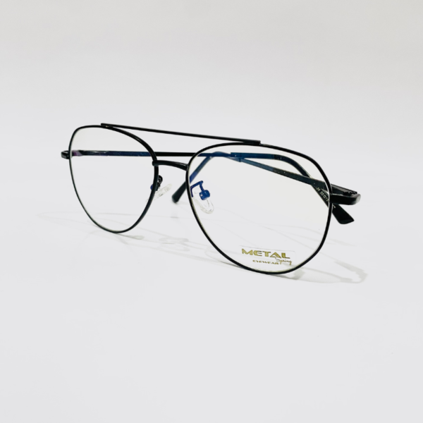 Aviator-Shape Black Metal Eyeglass