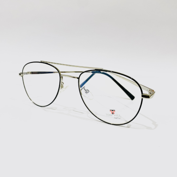 Aviator-Shape Black-Silver Metal Eyeglass