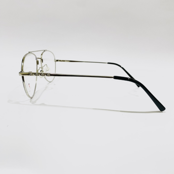 Aviator-Shape Black-Silver Metal Eyeglass