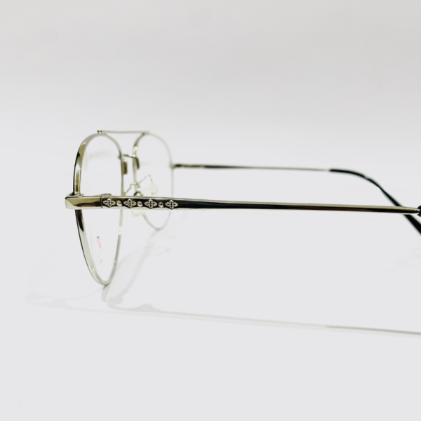 Aviator-Shape Black-Silver Metal Eyeglass
