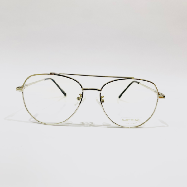 Aviator-Shape Silver Metal Eyeglass