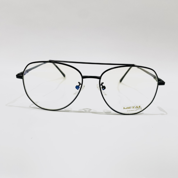 Aviator-Shape Black Metal Eyeglass