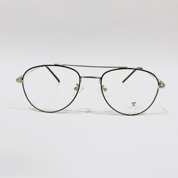 Aviator-Shape Black-Silver Metal Eyeglass