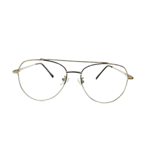 Aviator-Shape Silver Metal Eyeglass