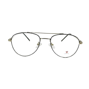 Aviator-Shape Black-Silver Metal Eyeglass 