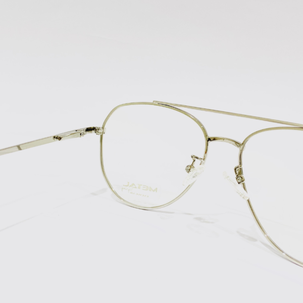 Aviator-Shape Silver Metal Eyeglass