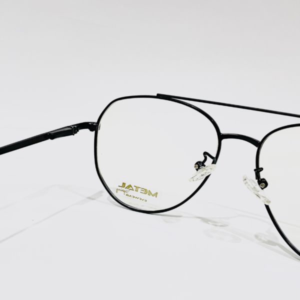 Aviator-Shape Black Metal Eyeglass